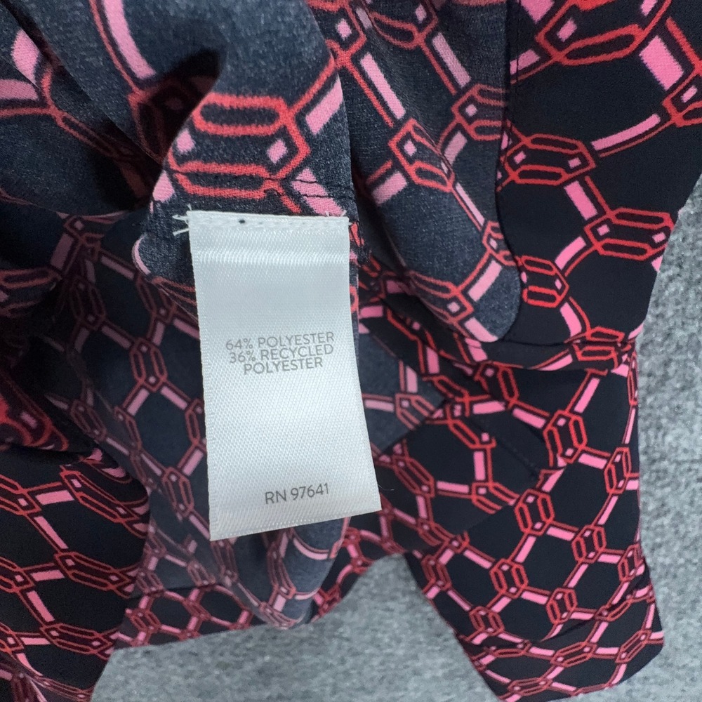 J. Jill Blouse Women XS Blue Pink Geometric Wearever Petite Button Up Blouse NEW - Picture 7 of 11